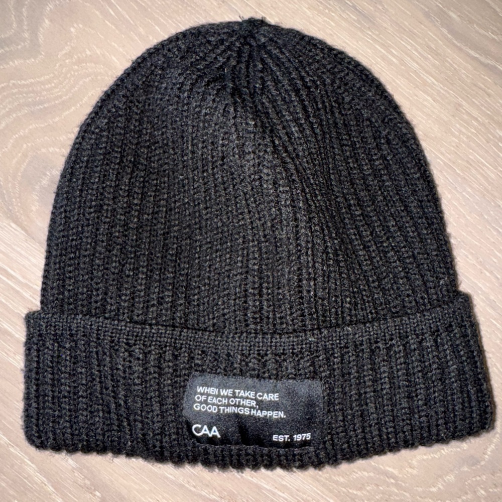 CAA Black Knit Beanie Hat